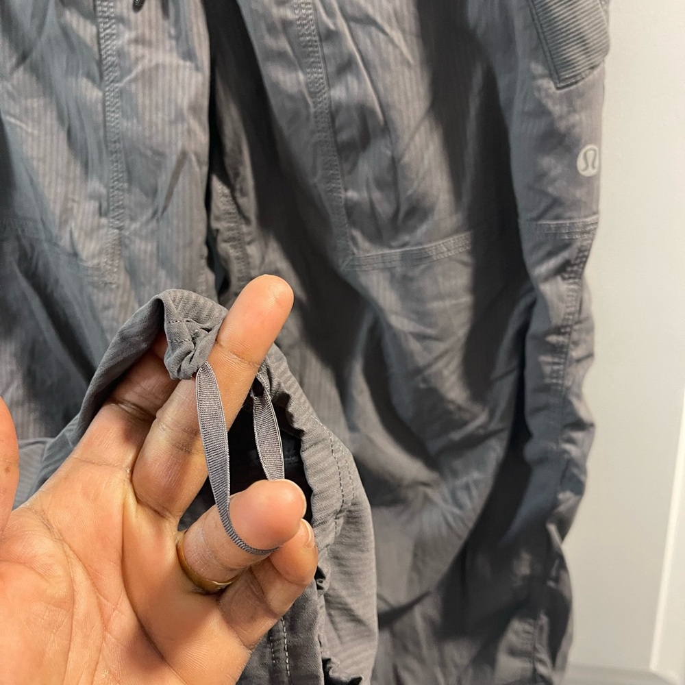 Gray Drawstring Cargo Pants Lululemon Dance Studio The Drawstring Is Missing - Picture 3 of 7
